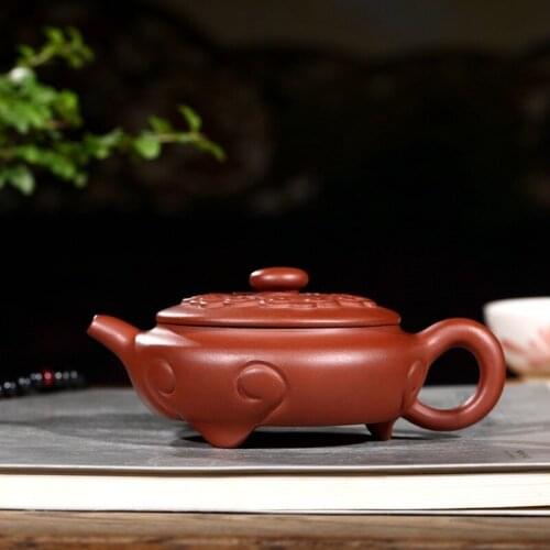Authentic yixing recommended undressed ore cement filled stone gourd ladle teapot tea set gift 160 ml suit custom