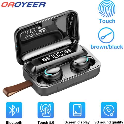 2000MAH Cordless Touch Control F9 True Wireless Earbuds Stereo Bluetooth Earphone 5.0 Gaming Headset Headphone Sports for Phone