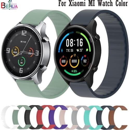 Strap For Xiaomi MI Watch Color sport Silicone Elastic Loop For Garmin Forerunner 745 Bracelet Belt 20 22mm Wristband WatchBand