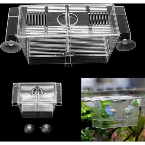 Aquarium Fish Breeding Boxes Double Guppies Hatching Incubator Isolation Acrylic Mini Aquarium Tanks Durable