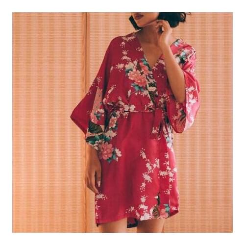 Rayon Robes Women Nightwear Flower Home Clothes Intimate Lingerie Casual Kimono Bath Gown Lady Sexy Night Dress Oversize 3XL