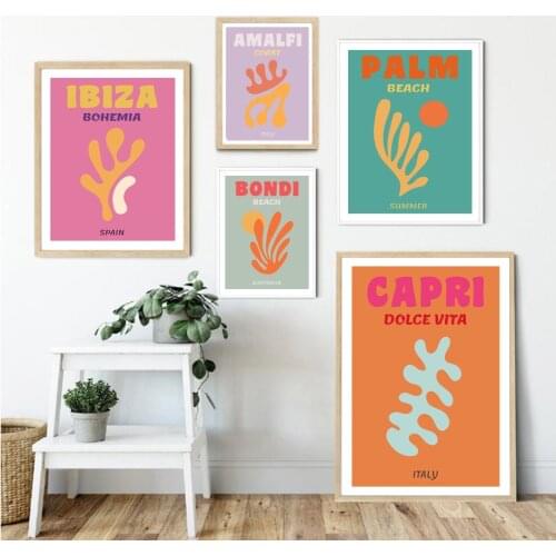 Bondi Miami Capri Amalfi Abstract Wall Art Canvas Painting Nordic Travel Posters And Prints Wall Pictures For Living Room Decor