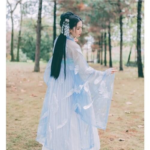 Chinese Hanfu dress women full-chested undershirt skirt daily costume students summer fairy elegant fresh elegant hanfu cosplay