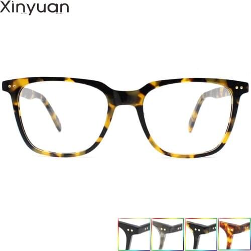 A013 2020 Classic Retro Acetate Myopia Nerd Eye Glasses Frames for Men Rectangle Clear Lens Glasses Acetate Male Grade Glasse
