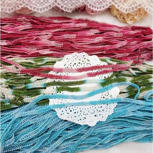 5 Meters/lot Pretty Braided Blue Green Red Lace Ribbon Trim Lace Tape Sewing DIY Handmade Accessories DIY Patchwork 6mm Width