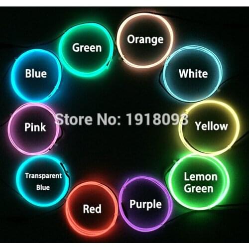 Hot 1Meter EL Wire Tube Rope Battery Powered Flexible Neon Light Glowing LED Strip toy With 3V Controller Toys/Craft Decor