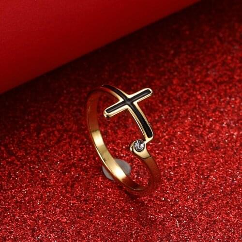 Stainless Steel Jesus Rings Women Men Cross Finger Ring Engagement Wedding Party Jewelry Gift