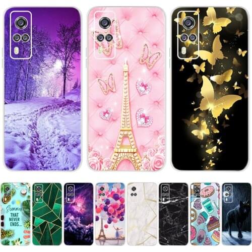 Cartoon Soft Phone Case For Vivo Y31 Case Cute Cat Eiffel Tower Patterned Phone Case For Vivo Y51 2020 V2030 Back Cover