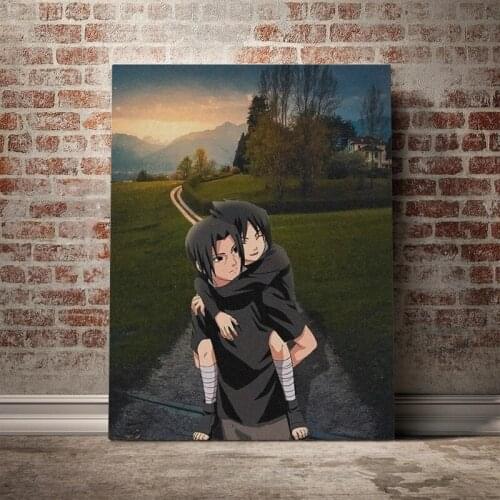 Canvas Prints Poster Wall Art Sasuke and Itachi Anime Roles Painting Living Room Pictures Home Decor Cuadros Modular Frame