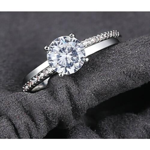 Wedding & Engagement Ring Made With AAA+ Cubic Zirconia White Gold Color Jewelry As Chirstmas Gift DWR486