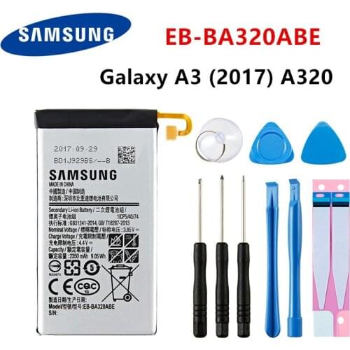 SAMSUNG Orginal EB-BA320ABE 2350mAh Battery For Samsung Galaxy A3 (2017) A320 SM-A320F A320Y A320FL A320F/DS A320Y/DS +Tools