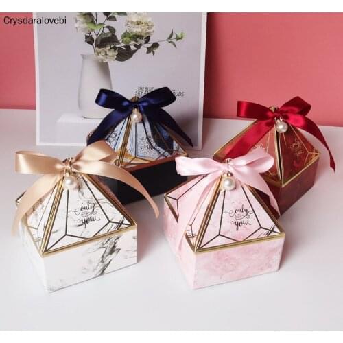 Gift Box Wedding Supplies Party Candy Box Baby Shower Paper Chocolate Boxes New Prismatic Creative Bronzing Packaging Boxes