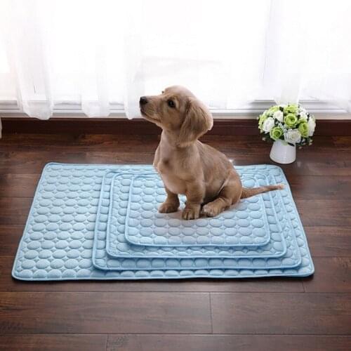 Dog Mat Cooling Summer Pad Mat For Dogs Cat Blanket Sofa Breathable Pet Dog Bed Summer Washable For Dogs Cat Pet Bed Accessories