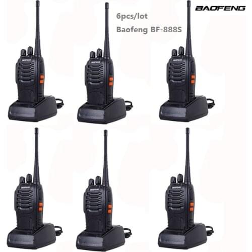 6pcs Baofeng BF-888S Walkie Talkie Portable Radio CB radio Ham Radio HF Transceiver BF888S Comunicador Transceiver рация