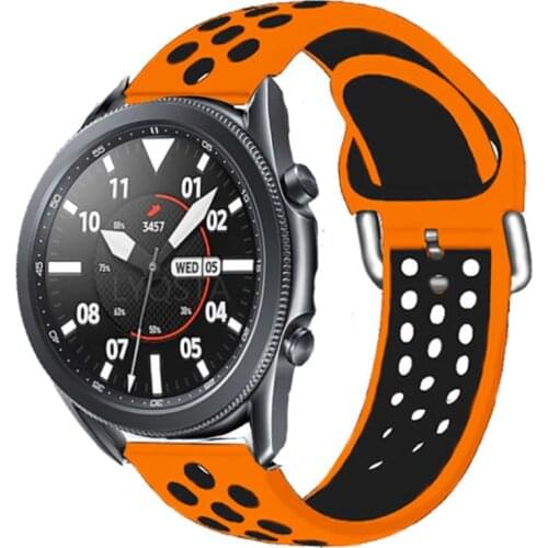 22/20mm Silicone WatchBand For Samsung Galaxy Watch 3 41 45mm Sport Strap for Samsung Gear S3/S2 Huawei Watch gt2e/2 2e 42 46mm
