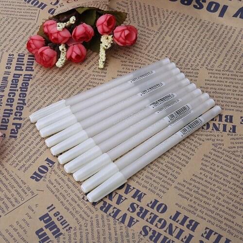 White Hook Liner Pens Black Paper Highlighter Reviser 0.8mm New Drop shipping