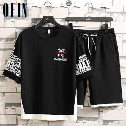 Mens Sets 2 Piece T Shirt Sweatpants Track Suit Shorts Jogger Sets Casual Tracksuit Mens Sportswear Set Brand Clothing Oversize