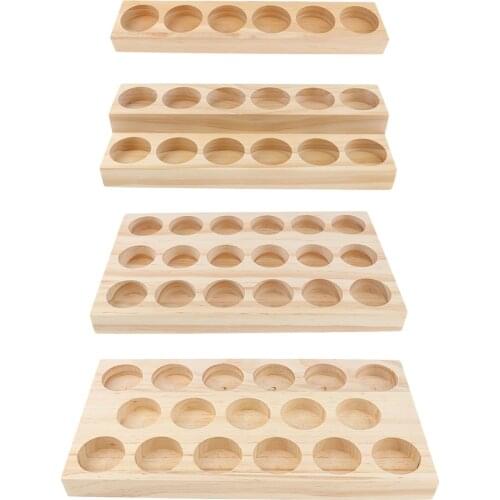 MagiDeal Natural Wood Essential Oil Display Storage Rack Stand Holder Organizer