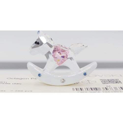 High Quality Crystal Rocking Horse Car Fashion Ornament Car Desk Christmas Decorations Gifts For Children