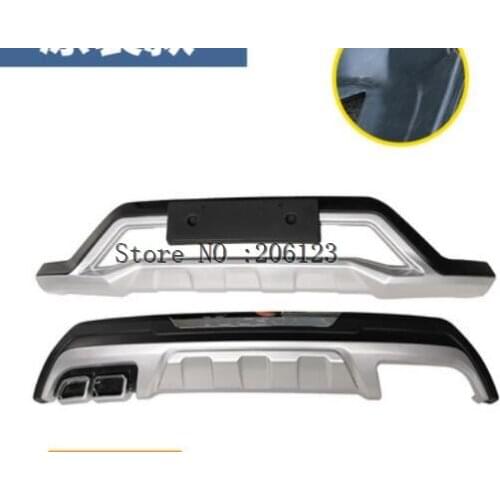 Car styling2015-2018 For Hyundai Tucson ABS front rear Bumper Protector Skid Plate coverRear Bumper Guard Protector Skid Plate