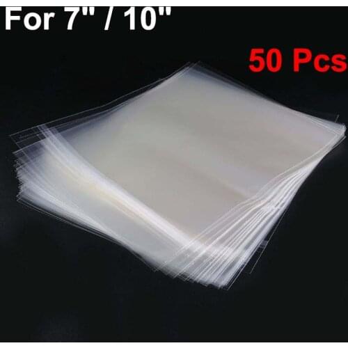 50PCS OPP Gel Record Protective Sleeves Cover Self Adhesive Bag For 7 10 Inches Turntable Vinyl Records Accessories