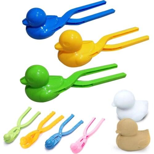 Cartoon Lovely Plastic Duck Shaped Snowball Maker Clip Children Outdoor Winter Snow Sand Mold Tool Random
