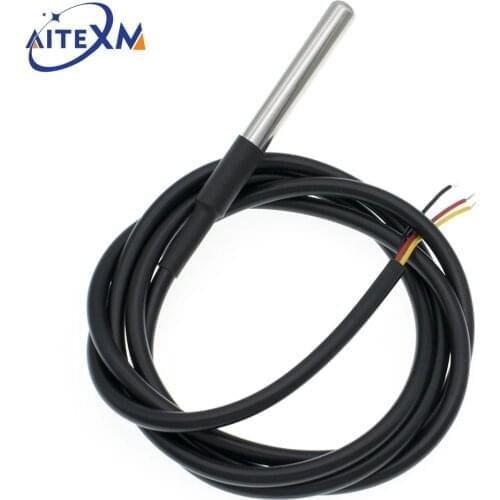 10PCS 1M/2M/3M DS18B20 Stainless Steel Package Waterproof 1 Meter Temperature Probe Temperature Sensor 18b20 For Arduino Diy Kit