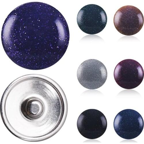 Solid Pattern Mixed Snap Buttons Size 18mm For Snap Jewelry DIY Jewelry Necklace Bracelets Round Resin Silver Tone 10pcs Buttons