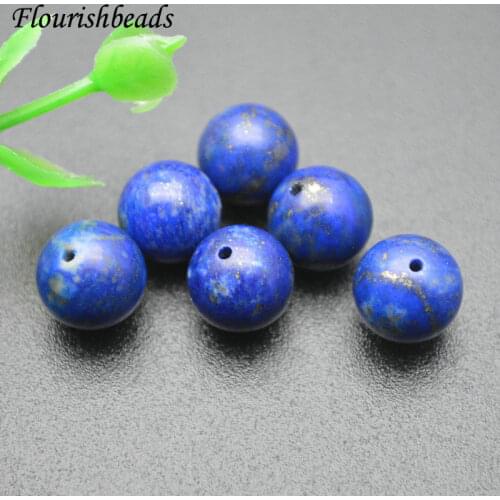 10pcs/lot Natural Lapis Blue Stone Beads Half Hole for Earrings DIY Jewel Making Necklace Bracelet Jewelry Findings Components