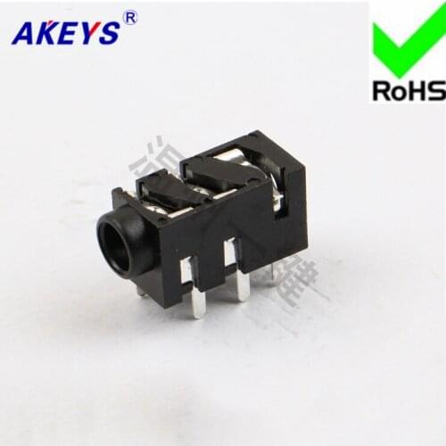 10 pcs PJ-393A socket headphone socket 6 foot pin 2 fixed foot 3.5 MM socket mother seat power socket