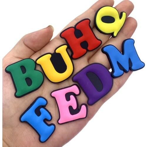 100PCS Wholesale Mix Cartoon Shoes Charms PVC Soft Shoes Decoration Cartoon Letter Alphabet Croc Jibz Accessories Kids Gifts