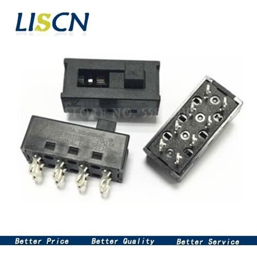 2PCS 4A 250VAC SS-23N02 XN-2-230 Toggle Slide Switch DIP 3 Position 8 Pin with Hole 2P3T Hair Dryer Air Blower Welding Gun