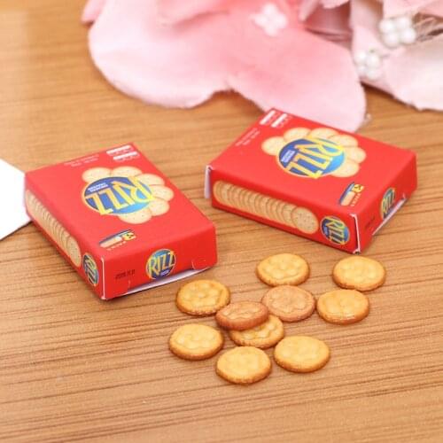 2pcs New Mini 1/6 Scale Miniature Dollhouse Cookies with Boxes Pretend Play Food