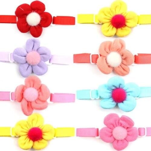 30 Pcs Pet Dog Grooming Product Flower Style Dog Cat Bow Ties Adjustable Pet Dog Collar Dog Accessories For Small Meidum Dog