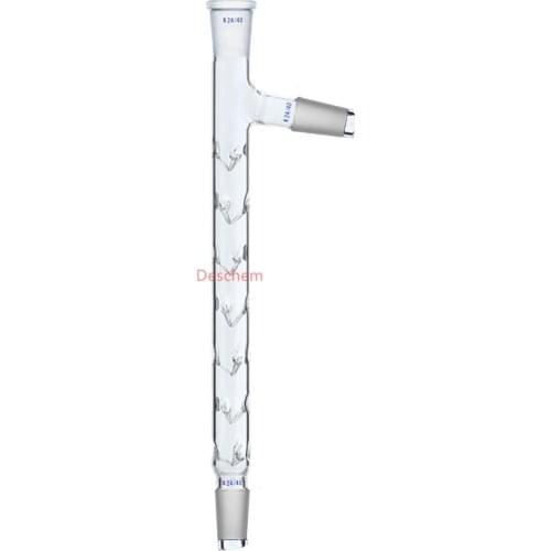 300mm,24/40,Glass Vigreux Distilling Column With Side Arm,Lab Chemical Glassware
