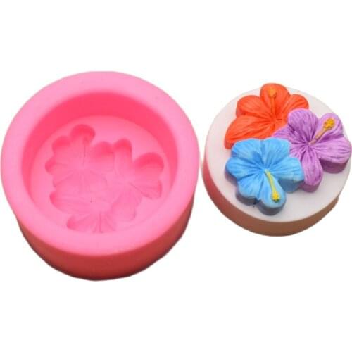 3D Flower-shaped Silicone Soap Mold Flower Fondant Sugar Mould Chocolate mold Round Silicone Mold for Soap Making