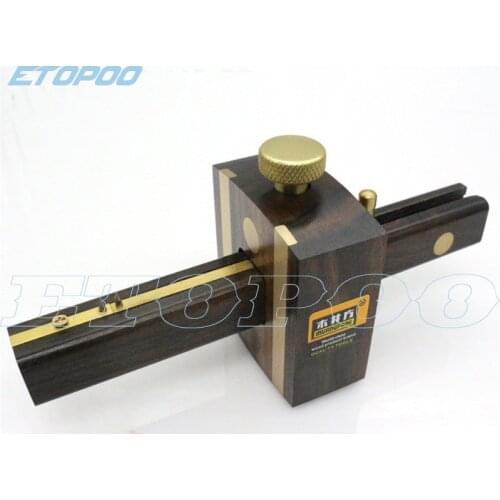 8 Inch Luxury British Indonesia Ebony+Pure Copper Wearproof Carpenter Woodworking Tool Screw Cutting Gauge Mark Scraper Scribers