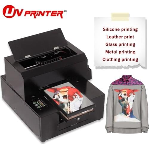 A4 UV inkjet flat cylindrical printer with rotating device for printing photo/mobile phone case DIY pattern printing