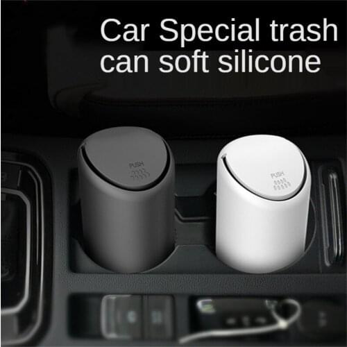 Auto Car Garbage Can Car Trash Can Silicone Garbage Dust Case Holder Rubbish Bin Auto Organizer Storage Box