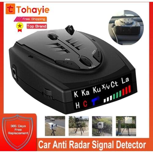 New Radar Car Radar Detector English Russian anti radar detector Vehicle V7 Speed Alarm Systems & Security Radar Detectors