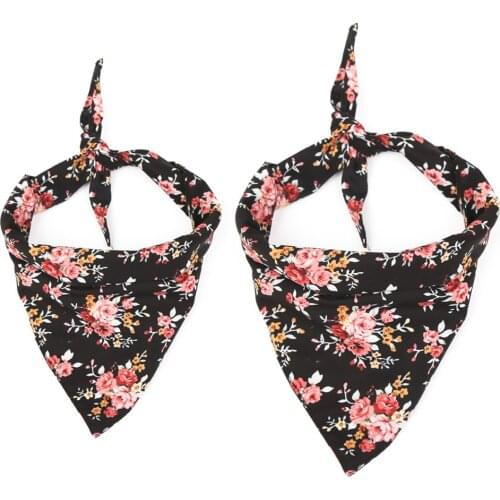 Dog Rose Bandana Pet Flower Triangular Binder Cat Valentines Day Collar Scarf Accessories Japanese Style for Puppy and Kitten