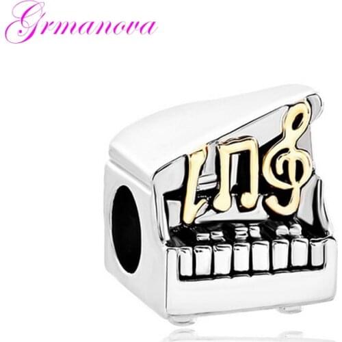 Music Charm Note G Treble Clef Open Piano Keys Beads For Bracelets Charm DIY Handmade Jewelry Fit Pandora Bracelet Necklace
