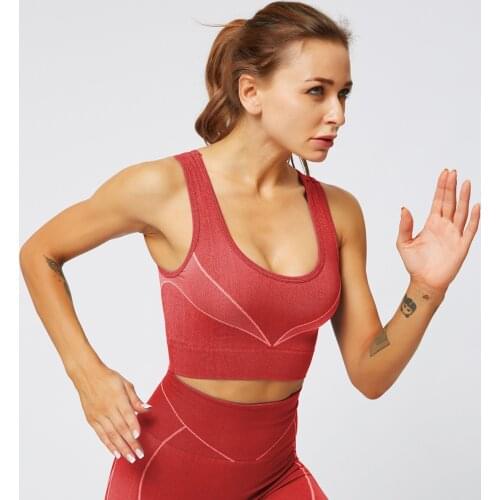 Breathable Yoga Vest Running Sports Underwear Seamless Beauty Back Shock-Proof Gathered Large Size Sports Brassiere