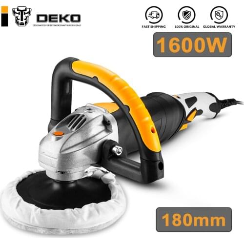 DEKO DKPO18LD1 220V Electric Polisher 3200rpm180mm Variable Speed Auto Polishing Machine Car Polisher Floor Sanding Waxing Tools
