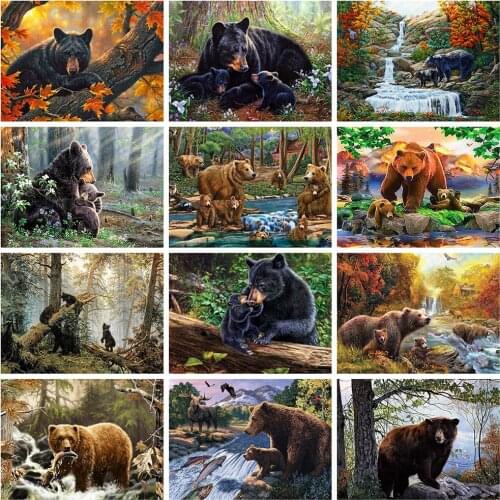 Evershine Diamond Painting Bear 5D DIY Full Square Diamond Embroidery Animals Cross Stitch Rhinestone Pictures Home Decor