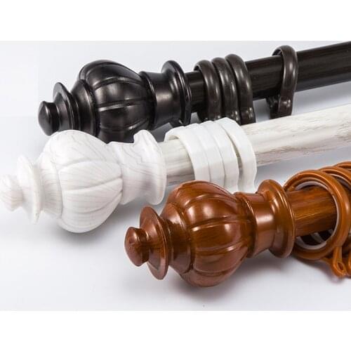 European brown retro rome rod single and double pole thick aluminum alloy decorate mute punch curtain track rod