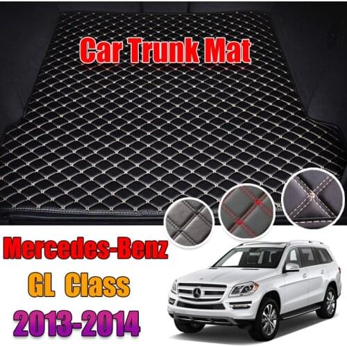 Custom Leather Car Trunk Mats For Mercedes-Benz GL Class 2013-2014 Rear Trunk Floor Mat Tray Carpet Mud