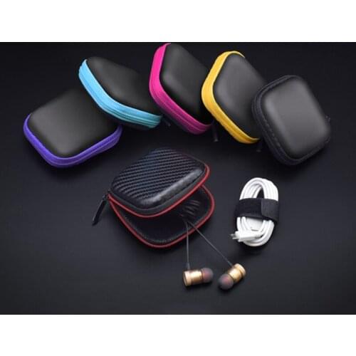 Hot Portable Mini Zipper PU Leather Hard Bag Storage Box Case For Earphone Accessories Earbuds USB Cable Memory Card Organizer