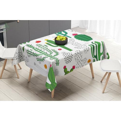 Mexican Cactus Flower Rectangular Tablecloth Table Cover Dining Decor