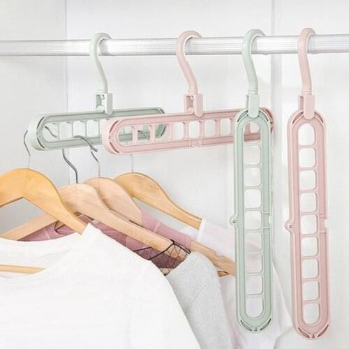 Multifunction Anti-slip 9-hole Clothes Pants Scarf Hanger Drying Rack Hook Wardrobe Organizer Bathroom Balcony Storage Products